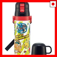 Skater Children's Stainless Steel Water Bottle 2-Way Direct Drinking 470ml Cup Drinking 430ml Pokemo