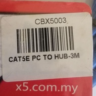 X5 cat5e pc to hub - 3meter