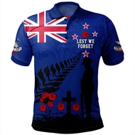 Anzac Day Polo Shirt For Men Lest We Forget Lapel Short Sleeve Golf Shirts Australia New Zealand Ton