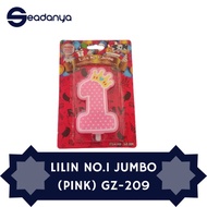 LILIN Candle No. 1 Jumbo PINK My 1st Birthday - Number 1 Large - Birthday Candle - Happy Birthday - 