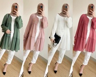 QUEENA CARDY Pakaian Wanita Cardigan Ceruty Cardigan Cewek Cardigan Ceruty Babydoll Cardigan Cewek M