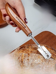 Stainless Steel Bread Slicing Knife Baking Tool for Cutting Baguette Ciabatta Sourdough Bread Scorin