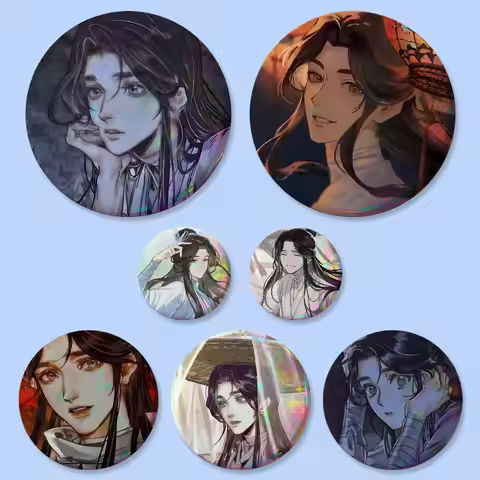 TGCF Anime Xie Lian Badges Button Round Creative Pin Brooch Badge Bag Decor Accessories Fans Collect
