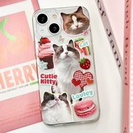 iPhone 16/15/14/13/12/11/XS/XR/7/8/SE2/SE3 可愛小貓透明手機殼