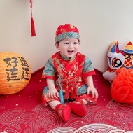 Chinese Boy Summer Hanfu Birthday Boy Baby Tang Suit Clothes Dress Catch Weekly Clothes Boy Baby One