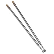 Pair 62.5cm 24.6" 4 Section Telescopic Stainless Steel AM FM Radio Universal Antenna