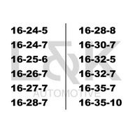 FKM OIL SEALS / VITON / DOUBLE LIPS WITH SPRING / TC TYPE / ID-16MM / 16X24X5 / 16X24X7 / 16X25X6