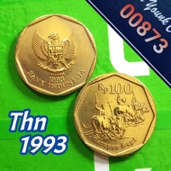 Koleksi Uang Kuno Koin 100 Rupiah Karapan Sapi Tahun 1993 Detail Bagus Dan Bersih