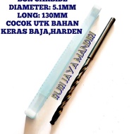 1pcs mata bor carbide long 5.1mm cocok buat bahan keras baja and Harden mata bor baut 10 bukan nachi