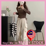 Women Oversize Long Pants | Big Pockets Cargo Pants | Casual Baggy Dance Trousers P-016