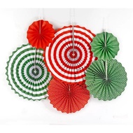 PAPER FAN DECORATION PAPER FAN SET 6 IN 1 PAPERFAN/ PAPER FLOWER/ BIRTHDAY DECORATION/ BIRTHDAY DECO
