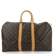 二手路易威登 Keepall 45 波士頓包，Monogram 植物油色。