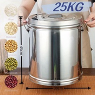 stainless rice dispenser 50kg/50kilos big rice cylinder barrel with lid rice box storage rice bucket