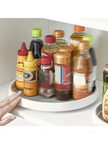 Multi-Functional Rotating Kitchen Organizer Turntable Countertop Storage Rack for Spices Jars for Ho