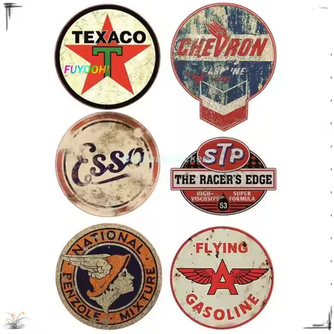 10*10cm Exterior/Protection Boutique Stickers 6x Vintage OIL Sticker STP Retro Racing Hotrod USA V8 
