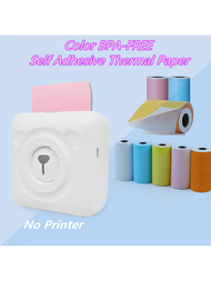 彩色自粘印刷紙,適用於答錯題打印機、無黏膠貼紙印刷紙和無芯收據印刷紙
