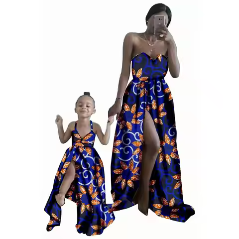 African Print Dresses for Women and Girl for Party Wedding Evening Outfits Wax Attre Dashiki Dress P