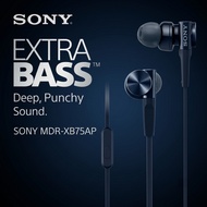 SONY MDR-XB75AP EXTRA BASS In-Ear Wired Earphones  Inline Mic & Remote 12mm Neodymium Driver Tangle-