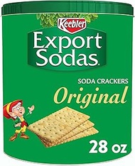 Keebler Export Sodas Soda Crackers, Soup Crackers, Lunch Snacks, Original, 28oz Can (1 Can)