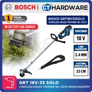 Bosch GRT18V33SOLO Cordless Grass Trimmer 18V 33cm without Battery & Charger | Outdoor & Garden Tool