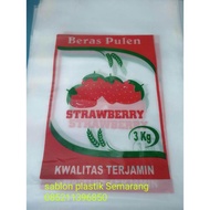 plastik beras 3 kg strawberry(100pcs)