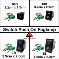 Switch Saklar On Off Foglamp Lampu Tembak Mobil Universal Model Tekan Komplit Socket dan Kabel Avanz