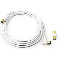 [C48] 5m Long TV Aerial Right Angle - Coaxial Satellite Cable TV Antenna AV Lead Male to Male with RF Connector