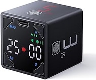 Ticktime Pomodoro Timer Cube, Digital Productivity Timer, Pause & Resume, Silent, Vibrate & Adjustab