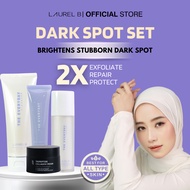 Laurel B DARK SPOT SET (Cleanser, Serum, Tripeptide Collagen Cream, Tinted Sunscreen) Exfoliate Brig