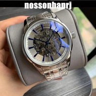 Omega-歐米茄 碟飛系列 男士機械錶 經典鏤空錶盤 真皮錶帶 316精鋼 礦物質超強鏡面 商務男錶 男士腕錶