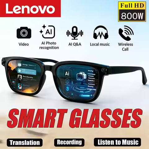 Lenovo AI Smart Glasses AI Translation 8MP HD Camera 4K Shooting Image Conversation Recording Listen
