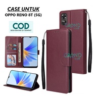 case hp for OPPO RENO 8T 5G Premium flip wallet Flip case Magnet Casing flip cover dompet handphone
