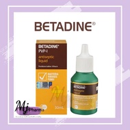 Betadine PVP-I antiseptic liquid 30ml for wound cleansing cuci luka bersihkan luka povidone-iodine 1