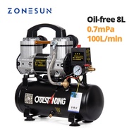 ZONESUN ZS-AC08L Small Oil-free Silent Air Compressor Compressed Air Generator for Workshop Nail Gun