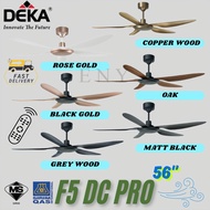 DEKA F5DC PRO 56"  5 Blade DC Motor 20 Speeds Remote Control Ceiling Fan with Light Kipas 风扇