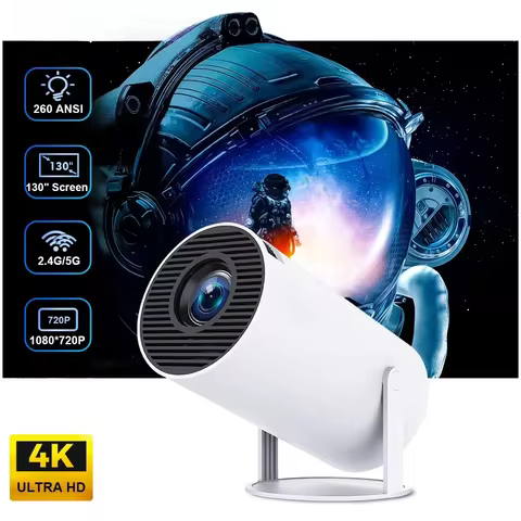 Android 11 4K Projector Wifi6 Hy300 Pro Allwinner H713 260Ansi Bt5.0 1280*720P Dual Wifi Home Theate