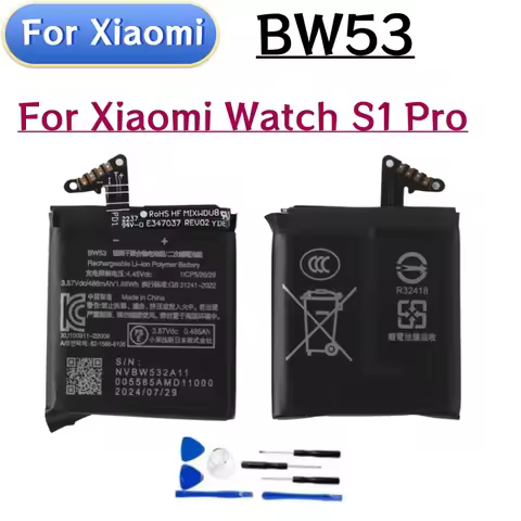 3.87V 486mAh BW53 Lithium Polymer Battery For Xiaomi Watch S1 Pro M2134W1 Replacement With Disassemb