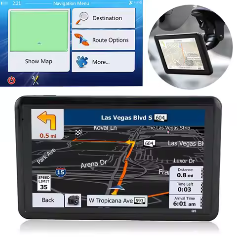 5 Inch Car GPS Navigation 128MB+4G HD TFT Touch Screen Portable Auto Satellite GPS Navigation FM Tra