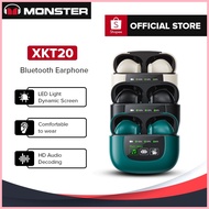 ¤ ⊙ Monster XKT20 Bluetooth Earphones Wireless Earbuds TWS Earphone Digital Display Hi-Fi Steoro So