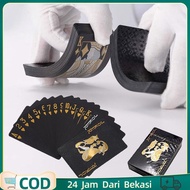 54 Sheets Pvc Poker Cards Plastic Poker Playing Cards Waterproof Anti-Tear Super Cool Gold Black Pok