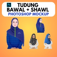 🔥INSTANT🔥 Tudung Bawal Tudung Shawl Hijab Mockup Photoshop Template (Editable PSD File) | Mockup Tud