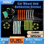 20pcs Wheel Hub Reflective sticker for Motorcycle Car Bike Tire Luminous Decoration Strips