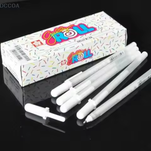 Gelly Roll Gel Pen High Light Marker Pen Sakura White Color Art Painting Pen Black Cardboard White L
