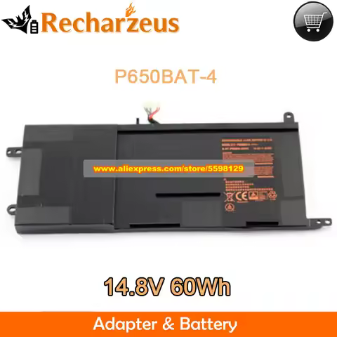 Genuine 14.8V 60Wh P650BAT-4 Battery 6-87-P650S-4U31 For Medion ERAZER X7851 X7843 X7847 For Sager N