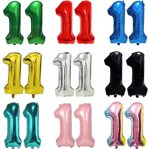 Number 11 Balloon 11 Digit Balloon Eleven Kids 11th Birthday 32inch Big Large Blue Green Red Pink Go