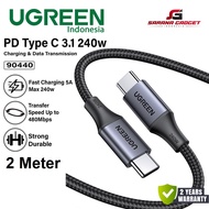 UGREEN 90440 NYLON Data Cable Type C TO Type C 240W 5A 2 Meter Super Fast Charging Quick Charge Qual