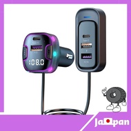 【 Direct from Japan】Fohil FM Transmitter Bluetooth 5.3 Car Charger Rear Seat Charging Compatible QC3.0 Fast Charging 5 ports USB memory compatible Music playback Hands-free calling Voltage measurement 12V-24V car compatible LED digital display Multicolor