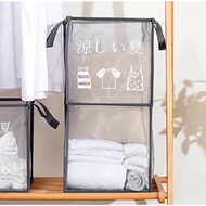 Foldable Dirty Clothes Basket Storage Laundry Basket Folding Color Net Household Clothing Storage Ba