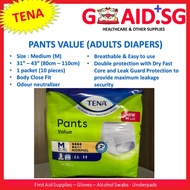TENA Pants Value (Adult Diapers) Size : Medium (1 packet : 10 pcs)