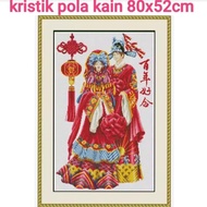 paket kristik pernikahan china wedding chinese pola kain cross stitch